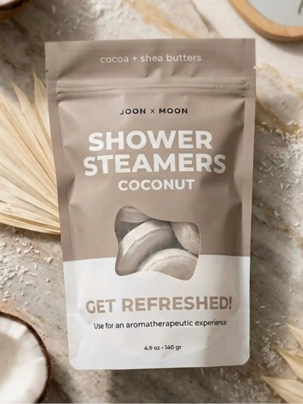 Joon x Moon Coconut Shower Steamers - Cocoa & Shea Butters (7 Tablets) 4.9oz